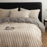 Linen Grey Warm Dream / 0.9m Bed - 3-Piece Flat Sheet - Fits 150x200cm Duvet