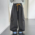 Girls' Faux Layered Base Layer Striped Pants Two-Piece Set