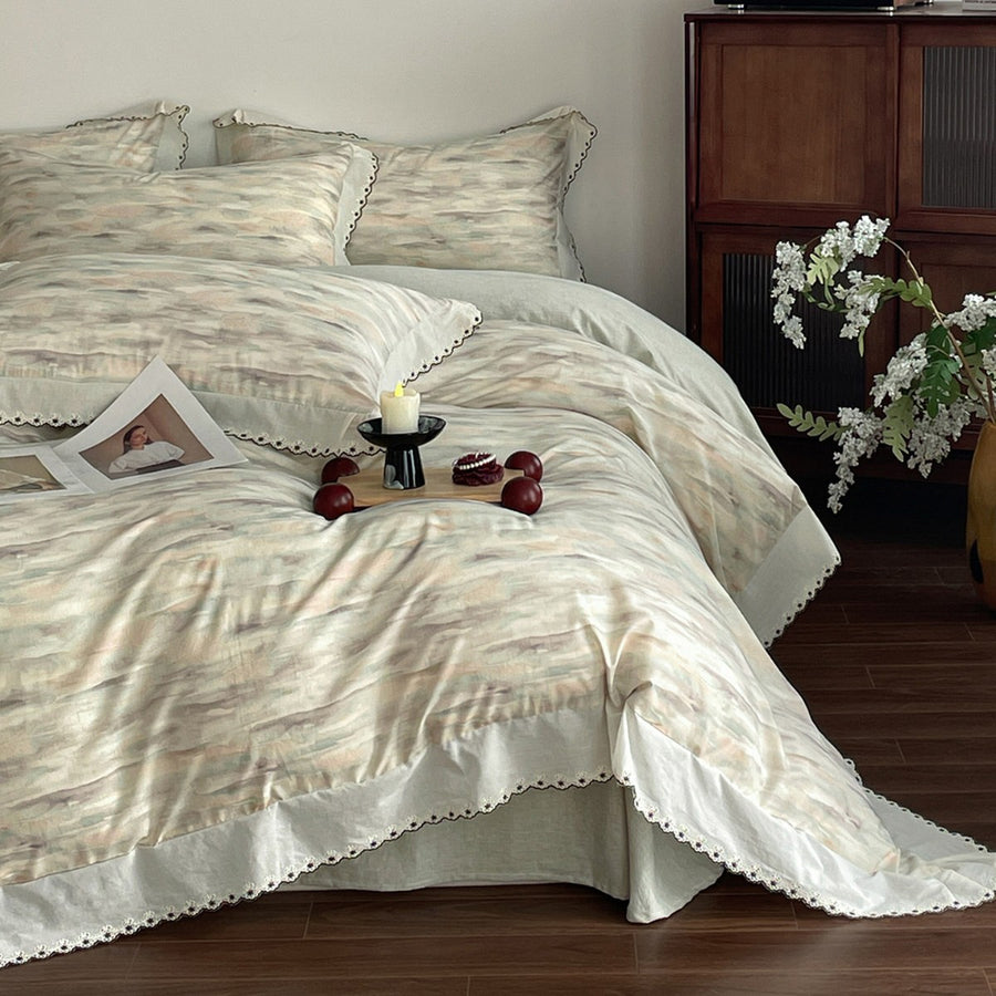 Cloud Violet Cotton-Linen 4-Piece Bedding Set - view 4