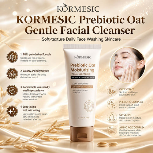 全英文KORMESIC益生元燕麦洁面乳Facial Cleanser补水保湿面部