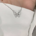 S925纯银高级蝴蝶项链礼物ins女小众冷淡风轻奢个性时尚网红吊坠