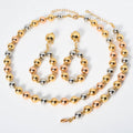 EU/US Import Statement Design Detail Long Style Colorful Unique Personality Asymmetric Beaded Necklace Bracelet Set Earrings Set