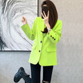 Women's Spring Office Korean Petite Blazer + Top 2026 | Casual Blouse - Red