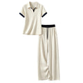 Summer Korean Casual Drapey Wide Leg Pants + Pants + Top Set