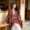 Women's Ethnic Shawl + Cape 2026 - Red