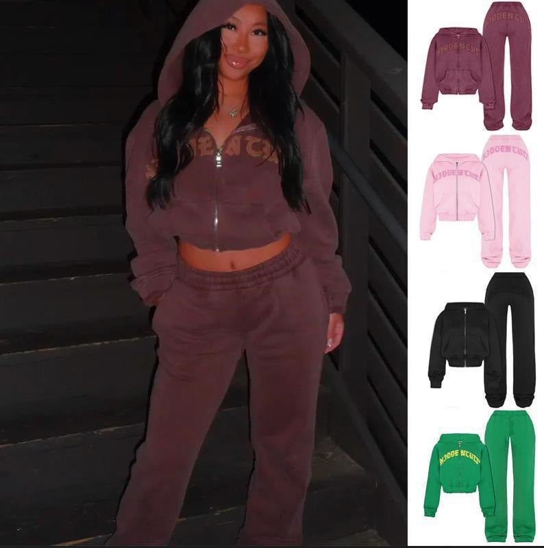 Casual High Waist Printed Pants 2-Piece Set
