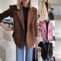 Women's Spring Fashion Elegant Wool Patchwork Jacket 2026 | Trendy Jacket - Brown