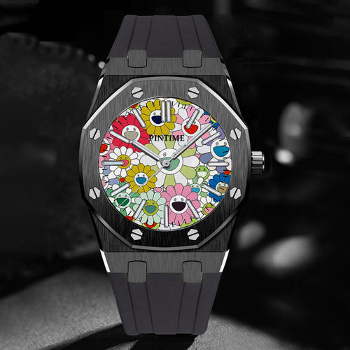 PINTIME / Item Time Creative Eight Edge Shape Silicone Watch Men Premium Waterproof Watch Formal Breeze Quartz Watch