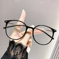 Light-Changing Prescription Glasses Fashionable Trendy Bare Face Overseas Retro Versatile Slender Large Frame Gray Photochromic Myopia Glasses