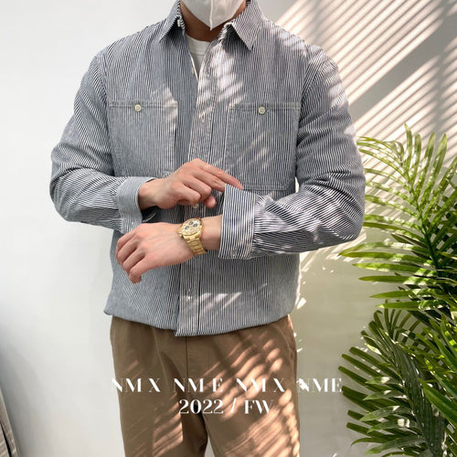 Nengmeng Japanese Retro Striped Work Shirt