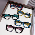Presbyopia Glasses Retro Leopard Bag Flower Fashionable Seniors Single Vision Trendy Personality Big Frame Anti-Blue-Light Reading