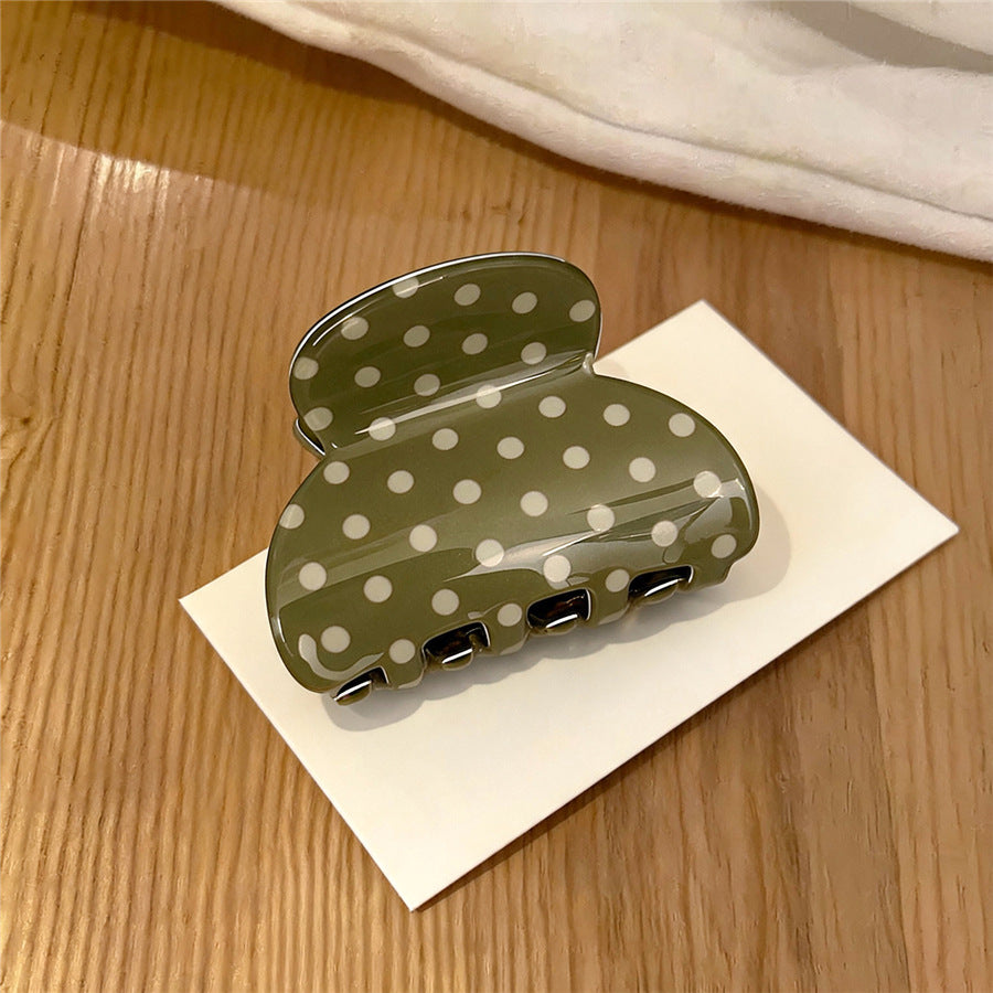 Korean Polka Dot Acrylic Hair Claw Clip - view 7