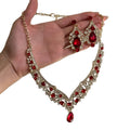 Scent Glam Lilith Heavy-Duty Retro Red Cubic Zirconia Necklace Women Light Luxury Premium Banquet Clavicle Chain Imperial Breeze