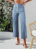 Retro High Waist Loose Wide Leg Straight Leg Pants