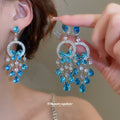 French Elegant Rhinestone Butterfly Stud Earring Necklace Set Imperial Breeze Tassel Light Luxury Premium Accessory Set Wholesale