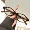 Oval Round Book Nerd Glasses Frame Women 2025 New Overseas Western Influencer Stud Glasses Bare Face Fashionable Frame