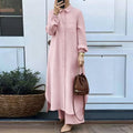 Elegant Long Sleeve Loose Shirt + Pants 2-Piece Set