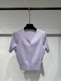 Women's Spring-Summer Versatile Short Sleeve Pleated Lightweight Cardigan + Jacket 20 - Yellow-Green