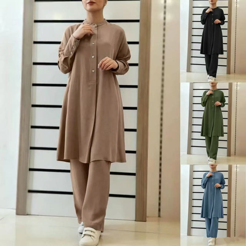Casual Loose Shirt + Pants 2-Piece Set