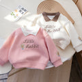Girls' Rabbit Embroidery Long Sleeve Pullover - Fall