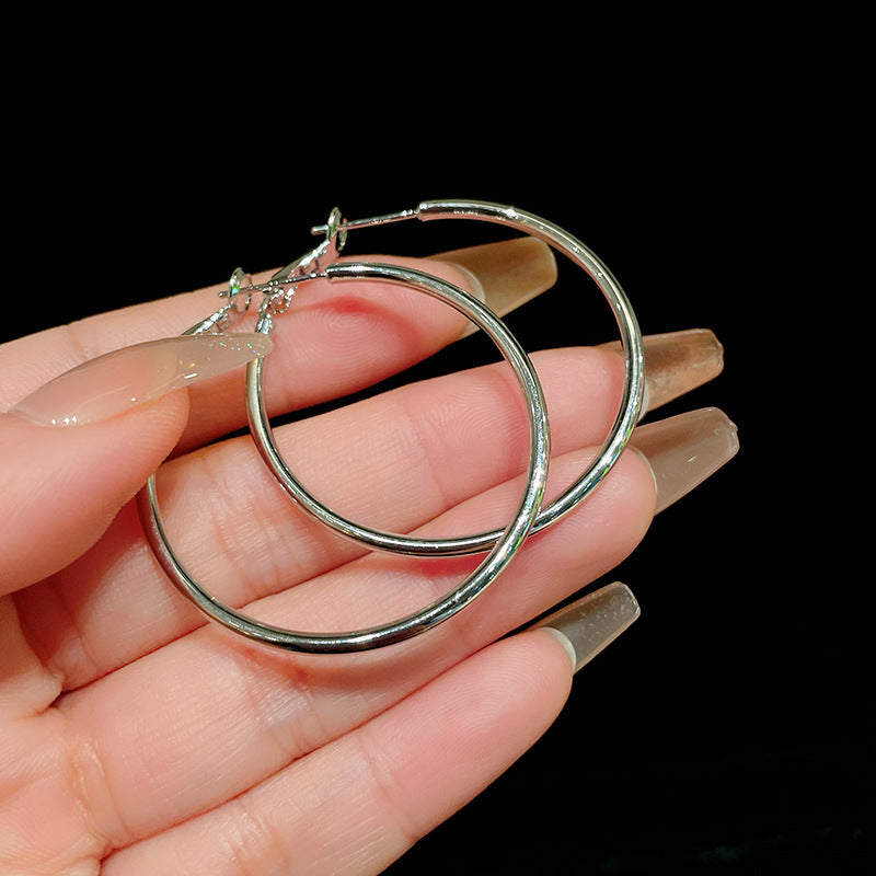 Minimalist Silver-Tone Hoop Earrings - view 12