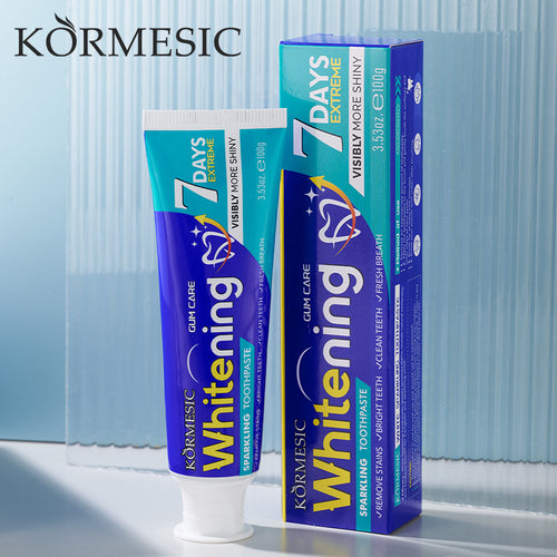 KORMESIC全英文闪亮牙膏toothpaste清洁家庭装跨境外贸厂家现货