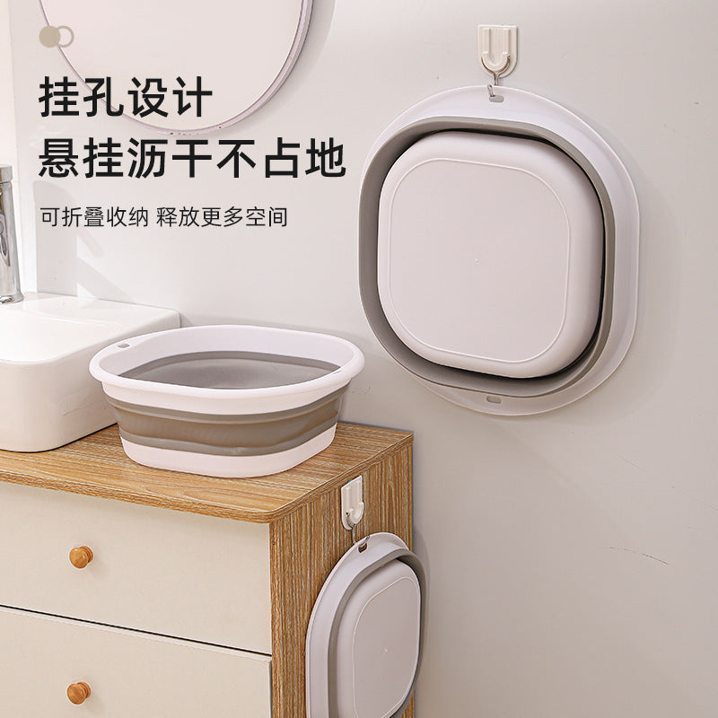 foldable household washbasin, bathroom, portable dormitory laundry washbasin, multi-functional trave