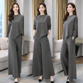 Fall Casual Elegant Wide Leg Pants + Skirt Pants 2-Piece Set