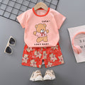 Women's Summer Cotton Short Sleeve Set 2026 | 2 Piece Outfit Set - Orange