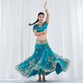 Women's Mesh Saree Set 2026 | 2 Piece Outfit Set - Lake Blue