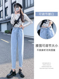 Women's White High Waist Harem Boyfriend Jeans