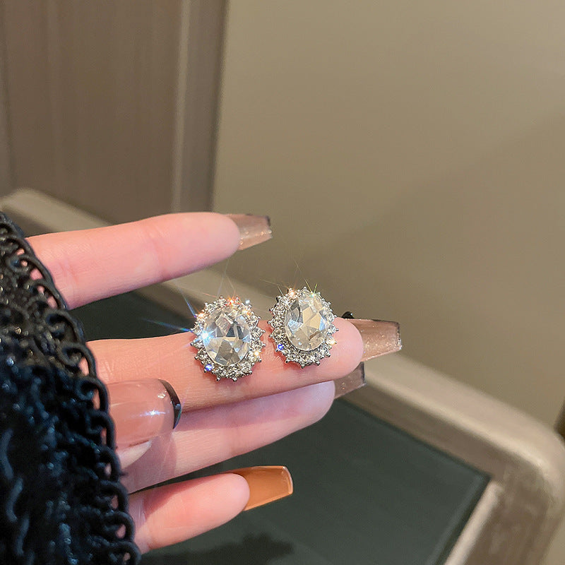 Rhinestone Heart Square Pearl Statement Earrings - view 11