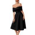 Women's Off-Shoulder Bow A-Line Premium Evening Gown Party