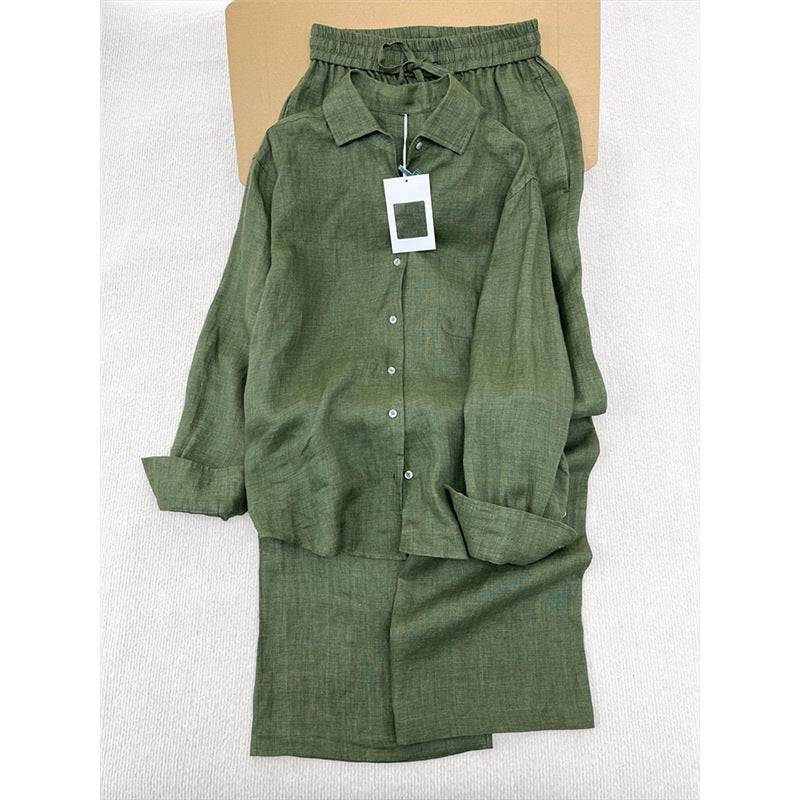 Spring Wide Leg Pants + Shirt 2-Piece Set
