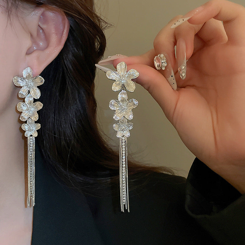Silver-Tone Leaf Tassel Drop Earrings - view 11