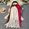French Hollow Polka Dot Fringe A-Line Mid-Length Skirt