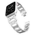 For Apple watch Apple D Lettering Shape Cutout Metal Rhinestone Adjustable Interface Apple Band