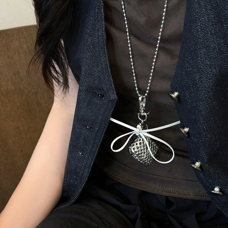 Leather Earbud Pouch Necklace Charm - view 7