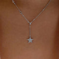 Western Fashionable Personality Simple Adjustable Five-Point Star Pendant Retro Shell Necklace Sensual Clavicle Chain N6444