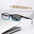 Presbyopia Glasses Light Feel Photochromic Distance-Near Dual Overseas Western Fashionable Ultra-Light Trendy Square Frame Progressive Reading