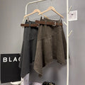 Fall Trendy Retro Asymmetric Skirt + Short Skirt