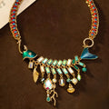 Vintage Heavy-Duty Fish Bone Fringe Necklace Premium vintage Fashionable Western Necklace Retro Rhinestone Light Luxury Necklace