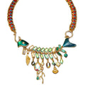 Vintage Heavy-Duty Fish Bone Fringe Necklace Premium vintage Fashionable Western Necklace Retro Rhinestone Light Luxury Necklace