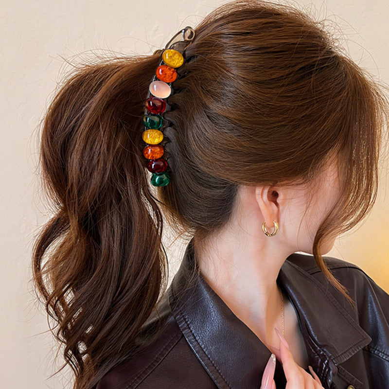 Korean Acrylic Oval Hair Clip - view 6