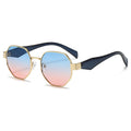 Overseas 2025 New Western Fashionable Versatile Metal Sunshade Sunglasses Personality Polygon Influencer Pick Sunglasses