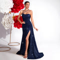 Women's Sequin Embellished Slim Fit Elegant Premium Socialite Evening Gown Party