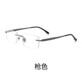 Gao Qisheng Style of F91092T Ultra-Light β Titanium Rimless Frame Accordion Temple Formal Men Prescription Glasses Frame