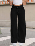 High Waist Drapey Loose Straight Leg Wide Leg Pants + Pants