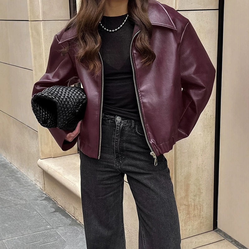 Women's Fall-Winter Fashion Loose Jacket + Coat 2026 | Trendy Jacket - Wine Red