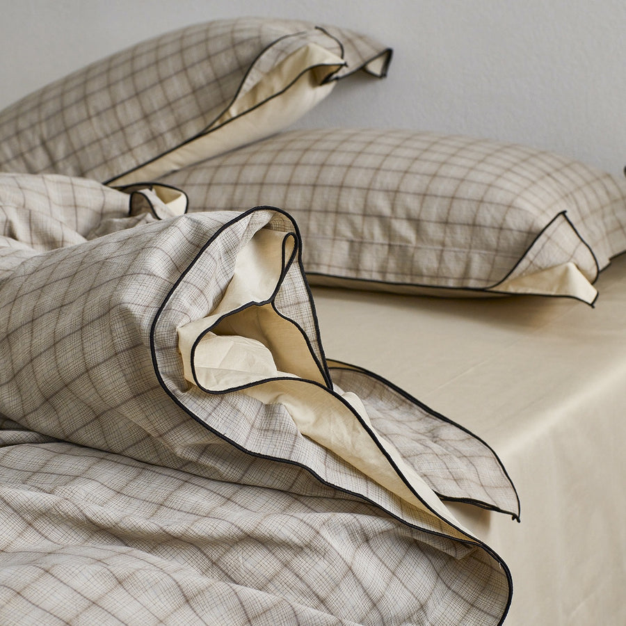 Clean Stitch Mist Blue Yarn-Dyed Cotton 4-Piece Bedding Set - view 4